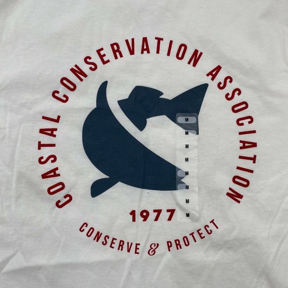 Coastal Conservation Assn CCA Men's Short Sleeve T-Shirt Logo Tee White Size M - Picture 3 of 4